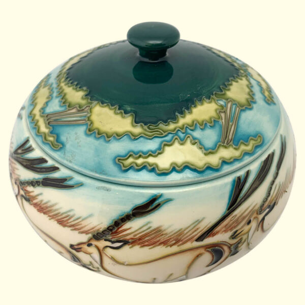 MOORCROFT Impala lidded pot on the 147/5 shape