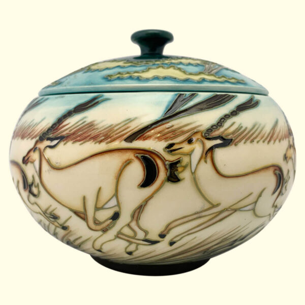 MOORCROFT Impala lidded pot on the 147/5 shape