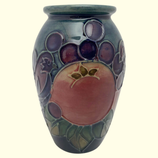 MOORCROFT Finches blue vase on the 393/4 shape