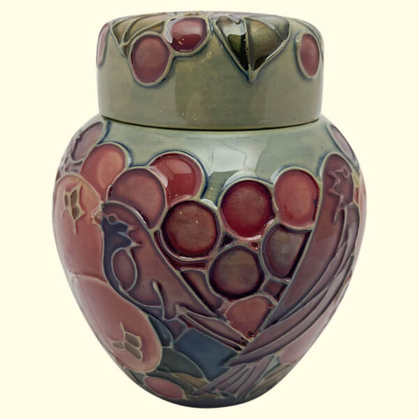 MOORCROFT Finches blue Ginger Jar on the 769/4 shape