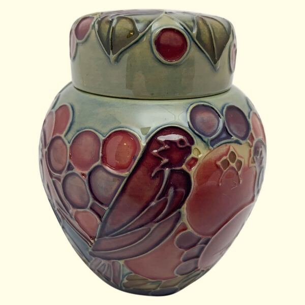 MOORCROFT Finches blue Ginger Jar on the 769/4 shape