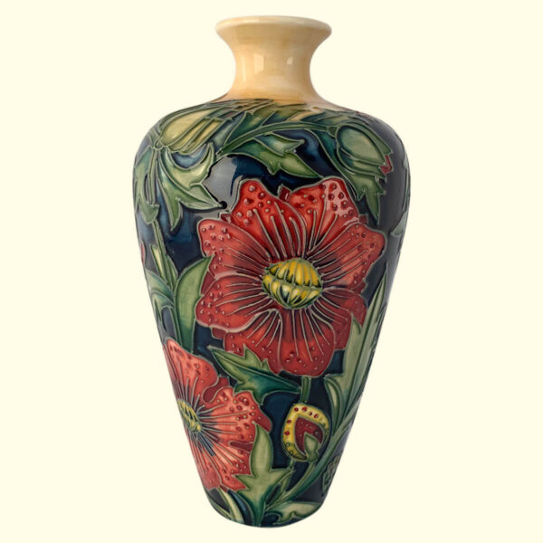 MOORCROFT Pheasants Eye vase on the 72/6 shape