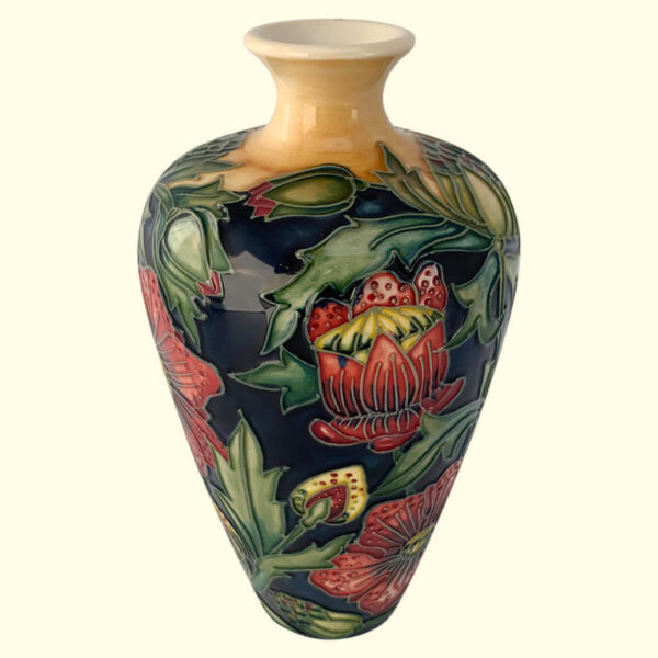 MOORCROFT Pheasants Eye vase on the 72/6 shape