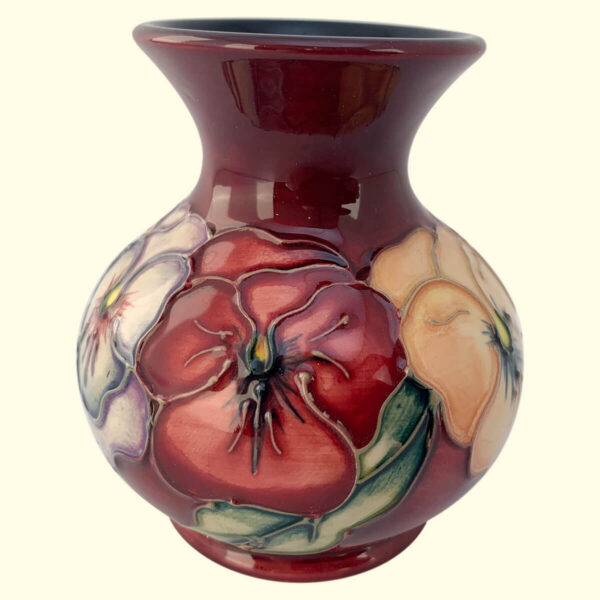 MOORCROFT Pansy vase on the M1/3 shape