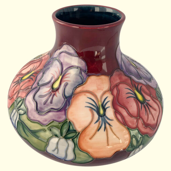 MOORCROFT Pansy vase on the 32/8 shape