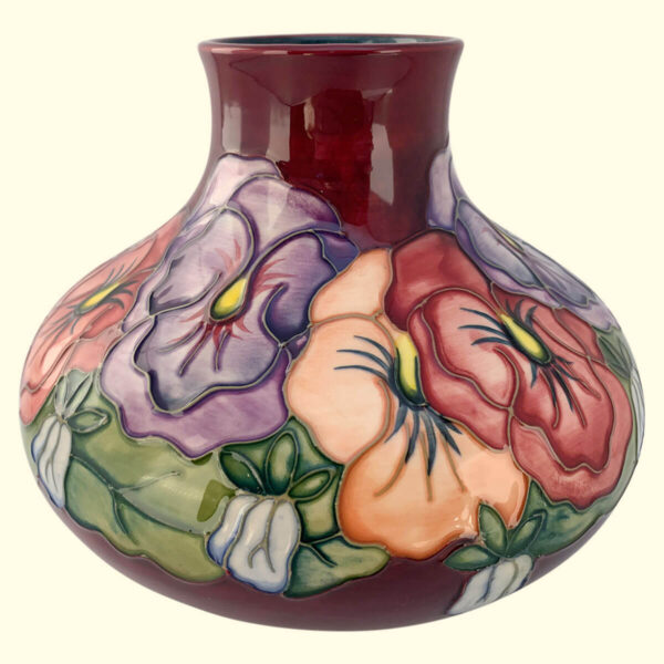 MOORCROFT Pansy vase on the 32/8 shape