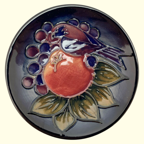 MOORCROFT Finches blue coaster on the 780/4 shape