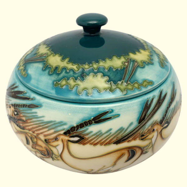 MOORCROFT Impala lidded pot on the 147/5 shape