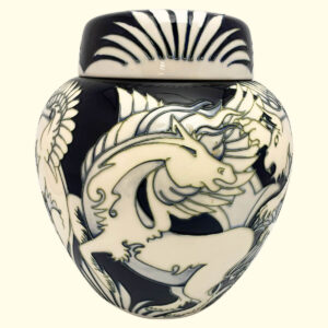 MOORCROFT Dance of the Griffins Ginger Jar on the 769/10 shape