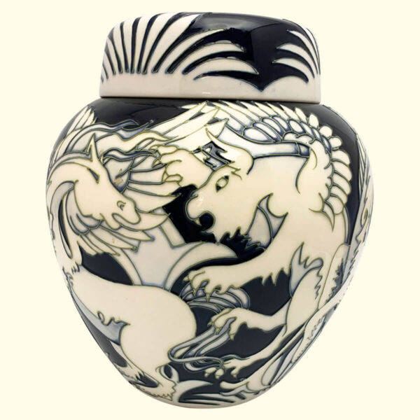 MOORCROFT Dance of the Griffins Ginger Jar on the 769/10 shape