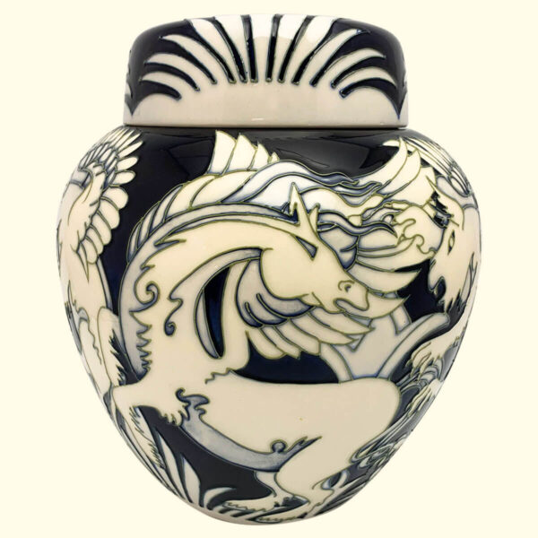 MOORCROFT Dance of the Griffins Ginger Jar on the 769/10 shape