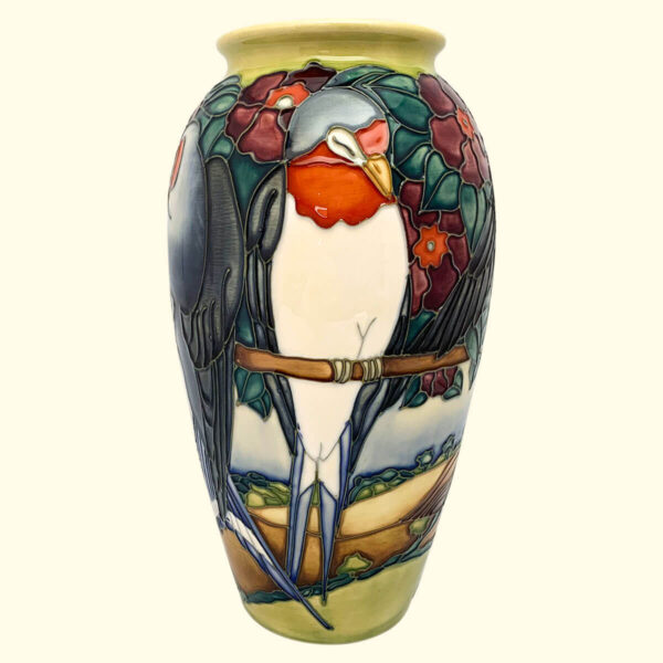 MOORCROFT Swallows vase on the 393/10 shape