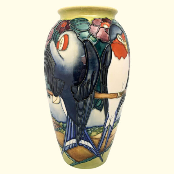 MOORCROFT Swallows vase on the 393/10 shape