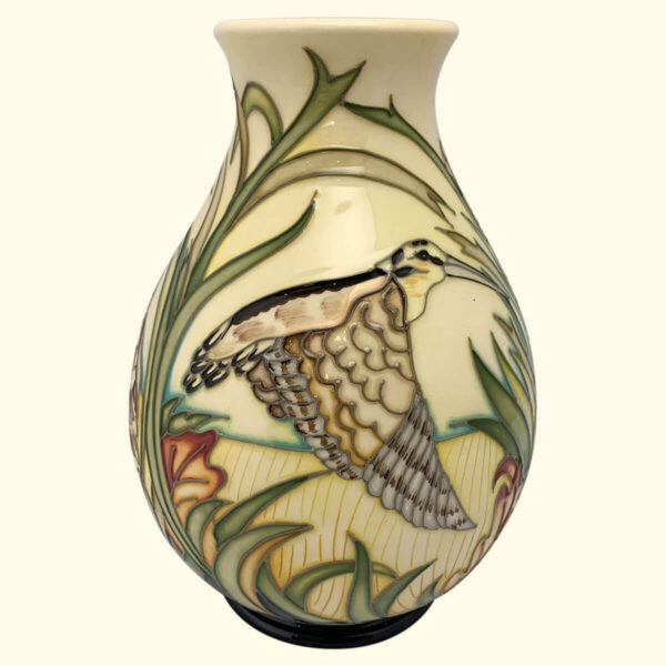 MOORCROFT Woodcock Nest Trial vase Dated 2-1-17 on the 7/7 shape