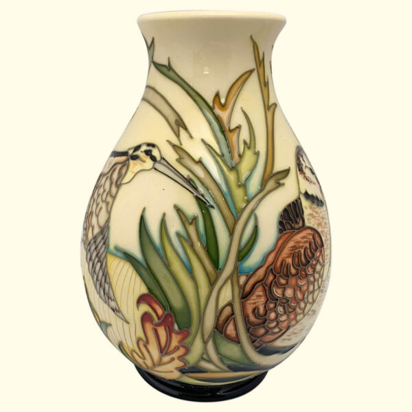 MOORCROFT Woodcock Nest Trial vase Dated 2-1-17 on the 7/7 shape