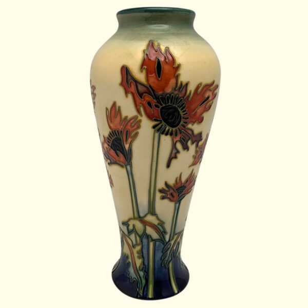 MOORCROFT Ragged Poppy Trial vase Dated 15-5-02 on the 122/8 shape