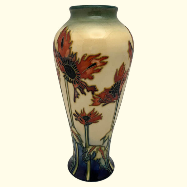 MOORCROFT Ragged Poppy Trial vase Dated 15-5-02 on the 122/8 shape