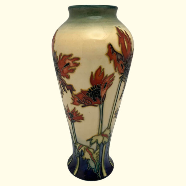 MOORCROFT Ragged Poppy Trial vase Dated 15-5-02 on the 122/8 shape