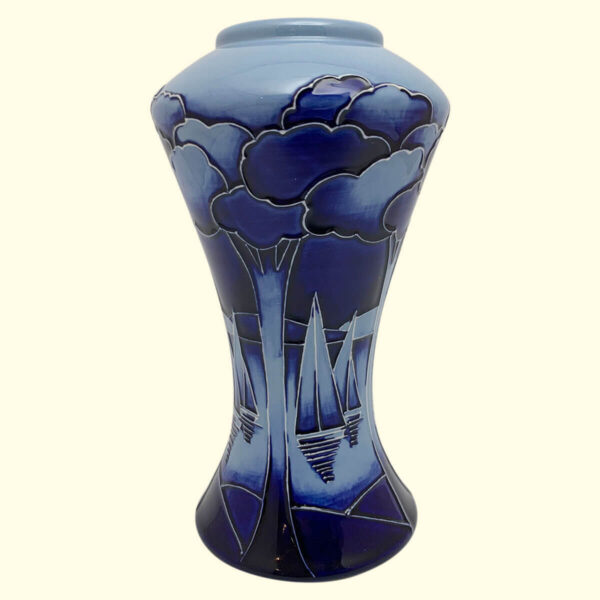 MOORCROFT Yachts in Moonlight vase on the 07/6 shape