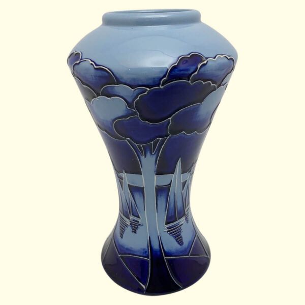 MOORCROFT Yachts in Moonlight vase on the 07/6 shape