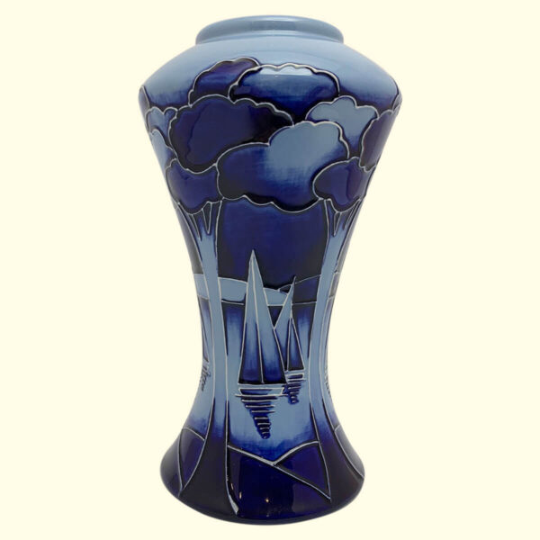 MOORCROFT Yachts in Moonlight vase on the 07/6 shape