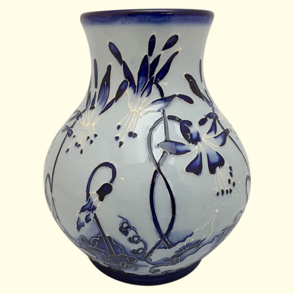 MOORCROFT Minuet (Blue on Blue) vase on the 869/6 shape