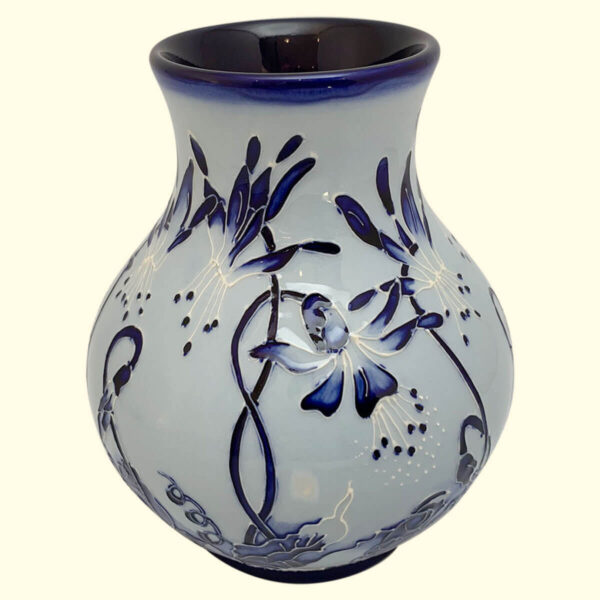 MOORCROFT Minuet (Blue on Blue) vase on the 869/6 shape