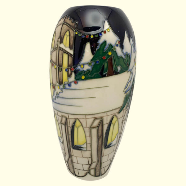 MOORCROFT Christmas Welcome Trial vase Dated 25-9-12 on the 101/7 shape