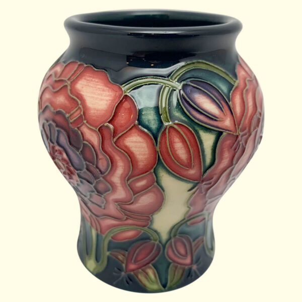 MOORCROFT Eustoma Pink & Cream vase on the 146/3 shape