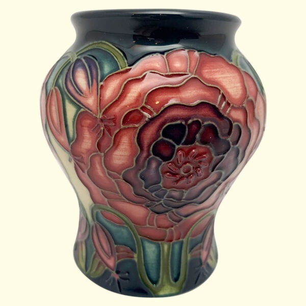 MOORCROFT Eustoma Pink & Cream vase on the 146/3 shape