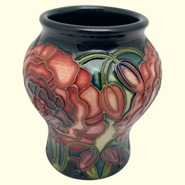 MOORCROFT Eustoma Pink & Cream vase on the 146/3 shape