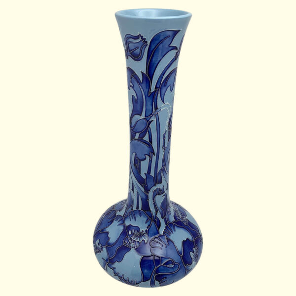 MOORCROFT Allegro Flame (Blue on Blue) Prestige vase on the 99/15 shape