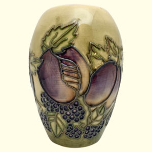 MOORCROFT Plums and Blackberries vase on the 102/5 shape