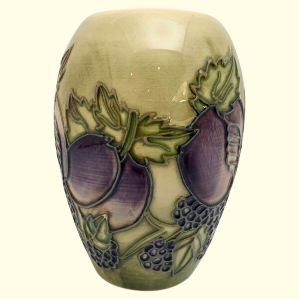 MOORCROFT Plums and Blackberries vase on the 102/5 shape