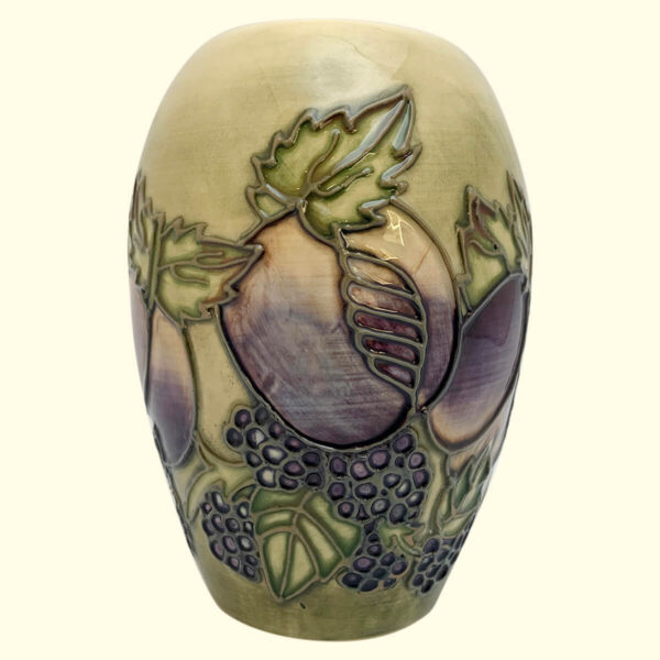 MOORCROFT Plums and Blackberries vase on the 102/5 shape