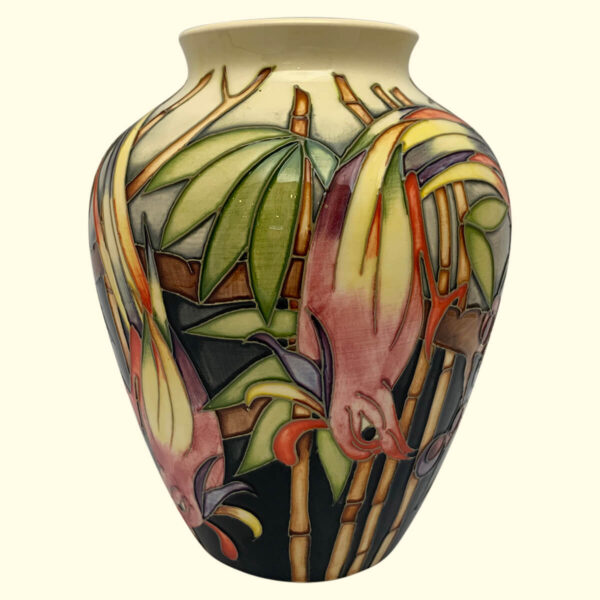 MOORCROFT Fruit Thief vase Dated 4-2-02 on the 216/8 shape