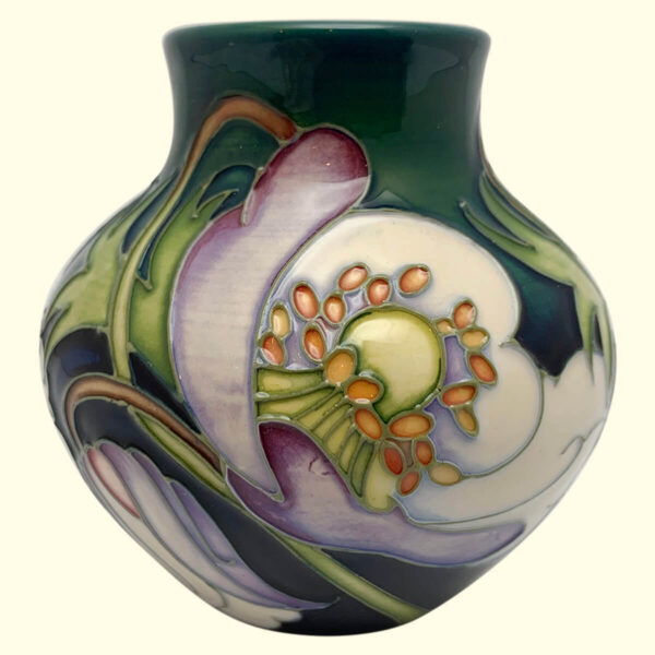 MOORCROFT Hellebore Trial vase Dated 4-9-12 on the 35/3 shape