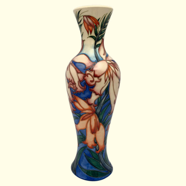 MOORCROFT Red Hairy Heath Trial vase Dated 12-8-04 on the 93/12 shape